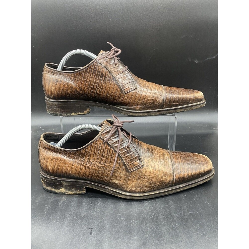 Cole Haan Cap-Toe Oxford Alligator Skin Mens Size 10M C04129 Brown Loafer